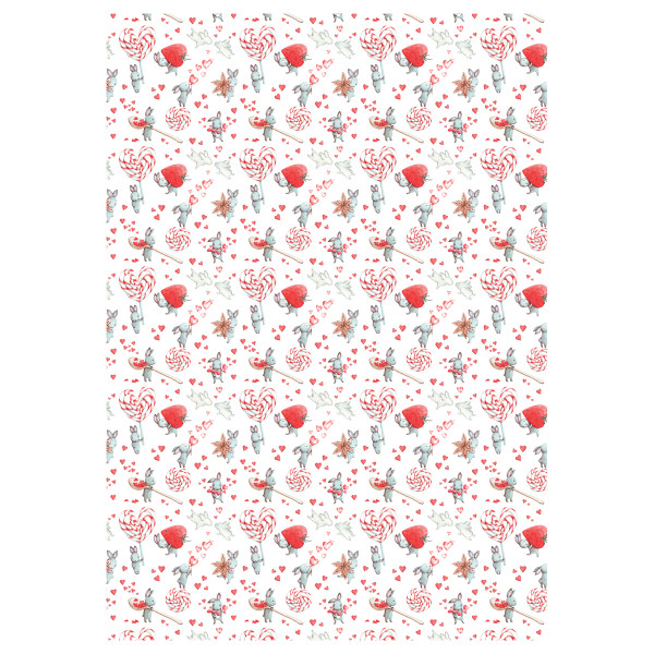 Упаковочная бумага глянцевая MESHU "Love" 1л. 70 x 100 см 80 г/м2, ассорти, 4 дизайна RE-MS_62827