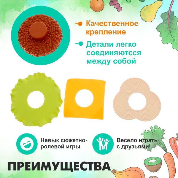 Набор продуктов "Гамбургер" пластик SIM-2621129