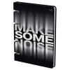 Тетрадь на кольцах 120л. A5 BG "Make noise" картон, soft-touch ламинация RE-ТК5к120_лс_57849