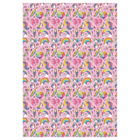 Упаковочная бумага глянцевая MESHU "Unicorn" 1л. 70 x 100 см 80 г/м2, ассорти, 1 шт RE-MS_62805