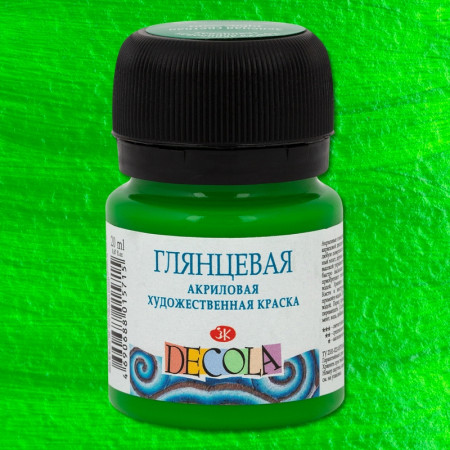 Краска акриловая DECOLA глянцевая, банка 20 мл, 717 Зеленая светлая NP-2926717