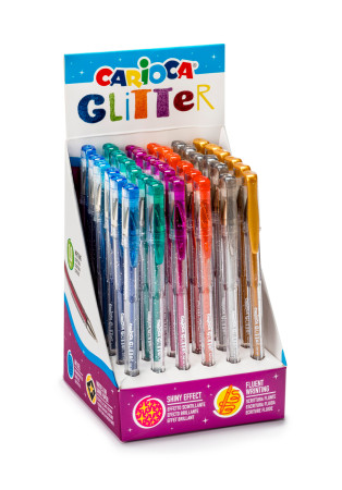 Ручка гелевая с блестками Carioca "Glitter" 1 мм 1 шт цвет чернил: ассорти 42166