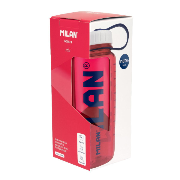 Бутылка из тритана MILAN NATA 624, 0.65 л, розовая, герметичная, BPA Free ML-644022NTP