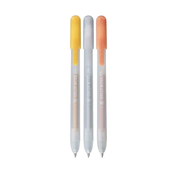Ручки гелевые SAKURA Gelly Roll Metallic, выдвижные, набор 3 цвета (золото, серебро, медь) RTPXGBRAMET3B