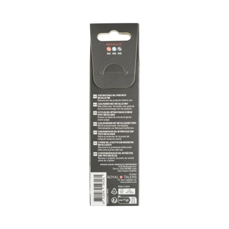 Ручки гелевые SAKURA Gelly Roll Metallic, выдвижные, набор 3 цвета (красный, синий, чёрный) RTPXGBRAMET3A