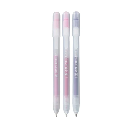 Ручки гелевые SAKURA Gelly Roll Stardust с блёстками, выдвижные, набор 3 цвета (розовый, светло-розовый, фиолетовый) RTPXGBRASTA3C
