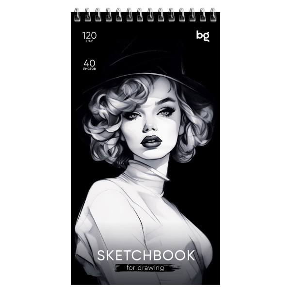Скетчбук 40л. 105 x 195 мм BG "Fashion Week" 120 г/м2, на гребне RE-С A540гр_58933