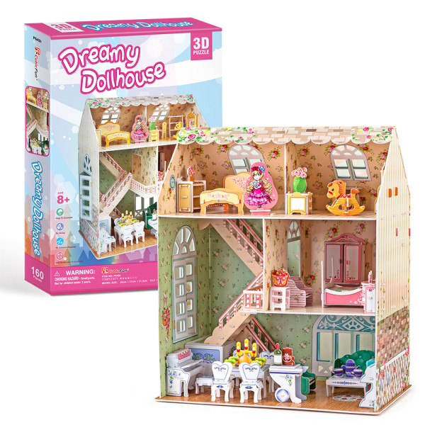 3D пазл CubicFun Серия "Домики" Домик для куклы, 160 деталей UT-P645h