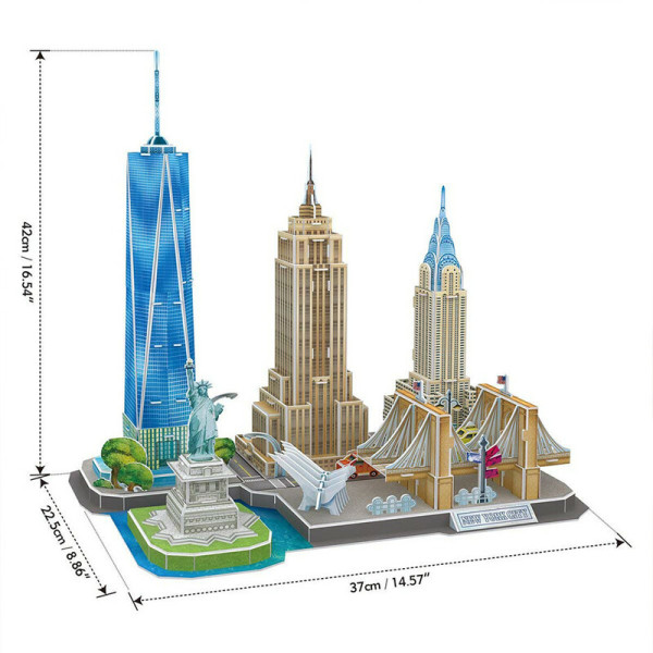 3D пазл CubicFun Серия "CityLine" Нью-Йорк, 123 деталей UT-MC255h_P688h