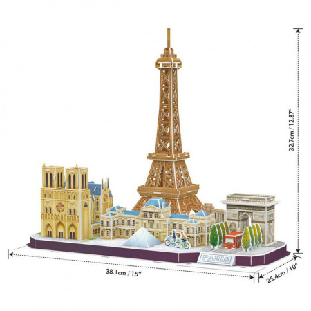 3D пазл CubicFun Серия "CityLine" Париж, 114 деталей UT-MC254h