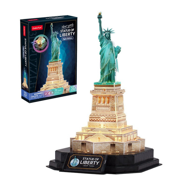 3D пазл CubicFun Серия "LED" Статуя Свободы, с LED-подсветкой , 79 деталей UT-L536h