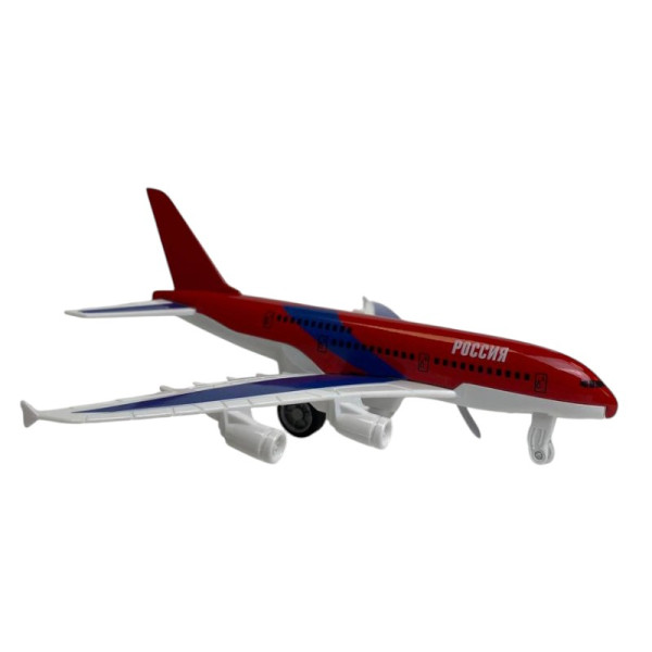 Игрушка инерционная KiddieDrive Пассажирский самолет,  металл, 17 см UT-91018