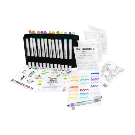 Набор маркеров SKETCHMARKER Basic 1 24 шт базовые оттенки + сумка органайзер MP24bas1