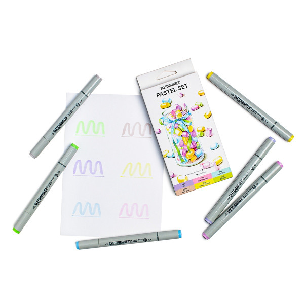 Набор маркеров SKETCHMARKER Pastel 6 шт + коробка MPSM-6PAST