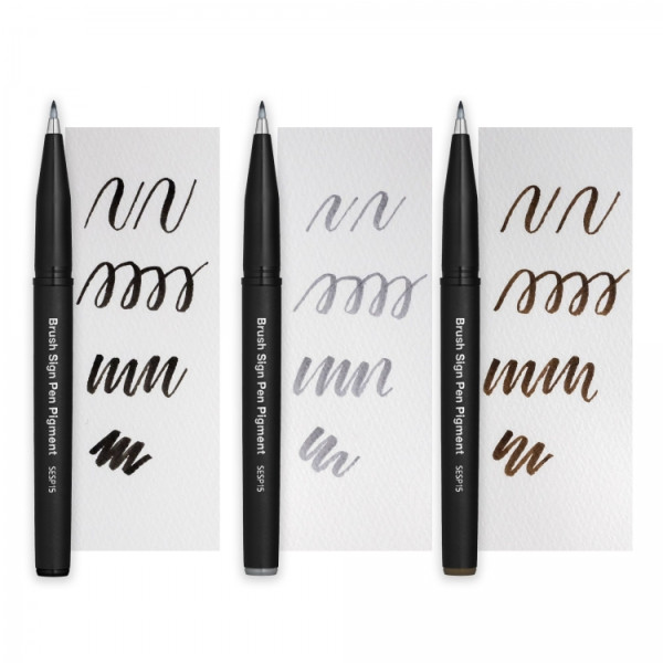 Фломастер-кисть PENTEL Brush Sign Pen Pigment 1 шт пулевидный черный SESP15-A