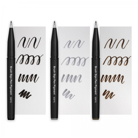 Фломастер-кисть PENTEL Brush Sign Pen Pigment 1 шт пулевидный черный SESP15-A