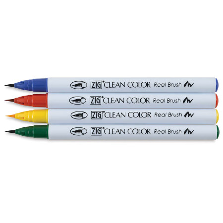 Набор маркеров CLEAN COLOR Real Brush - Pure colours 4 шт MPRB-6000AT/4VC