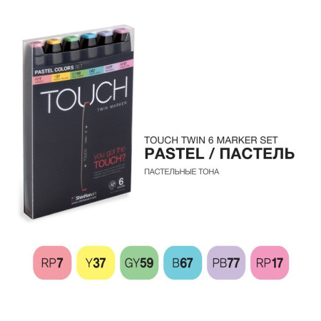 Набор маркеров TOUCH TWIN 6 цв пастельные тона MP1100616