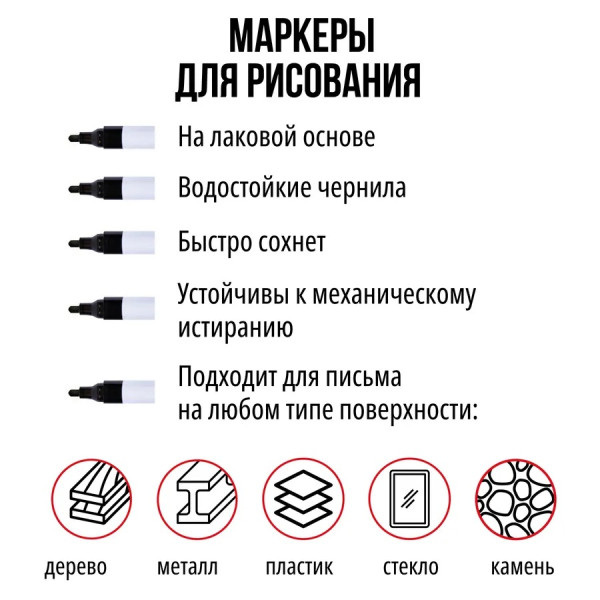 Маркер на лаковой основе VISTA-ARTISTA 4 мм перо круглое 1 шт LMA-01