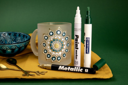 Маркер-краска Centropen "Paint Marker 9100" 5 мм, лаковый, клиновидный, черная, блистер RE-5 9100 9912