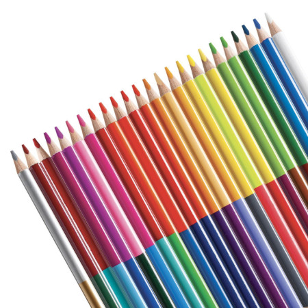 Карандаши двусторонние трехгранные Carioca "BiColor Triangular" 24 цв 12 шт заточенные 42991