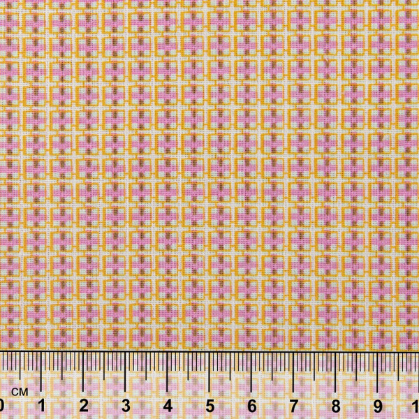 Ткань для пэчворка PEPPY БАБУШКИН СУНДУЧОК 50 x 55 см 140 ± 5 г/м2 100% хлопок БС-15 клетка яр.желтый/бирюзовый